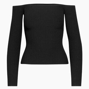 ARITZIA BABATON "BOLD" SCULPT KNIT OFF-THE-SHOULDER LONG SLEEVE